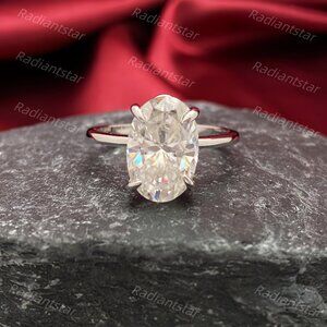 NEW Certified 4.5 ct. t.w. Moissanite Oval Cut Solitaire Ring